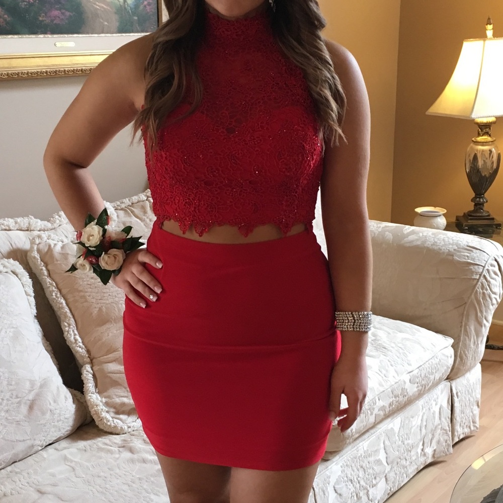 Prom Dress Red two piece